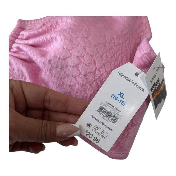 Time And Tru Womens Adjustable Straps Pink Textured Bikini Top XL (16-18) - Picture 3 of 9